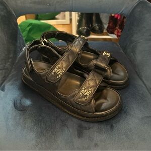 NOT REAL CHANEL Black Sandals with platform